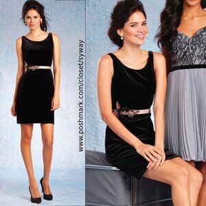 Alfred Angelo Little Black Velvet Cocktail Formal Dress NWT